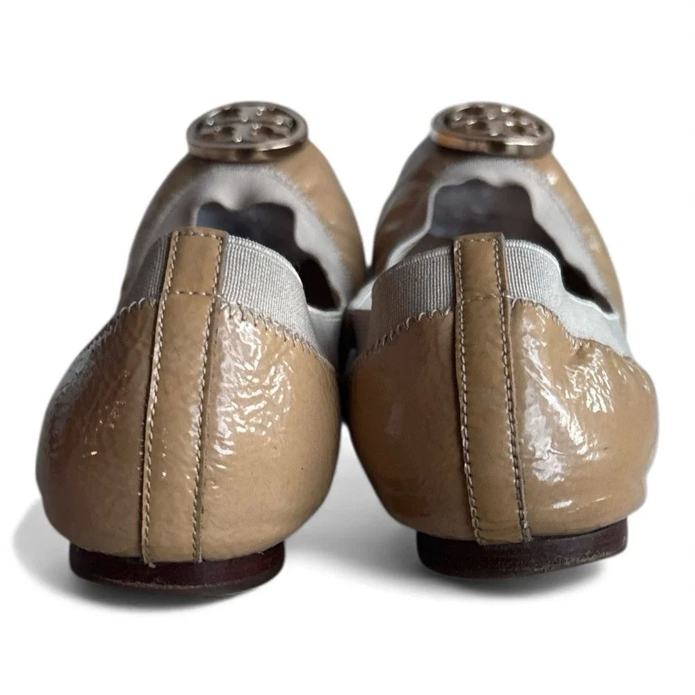 Tory Burch Patent Leather Ballet Flats – Women's Beige / Nude – Size 6.5M